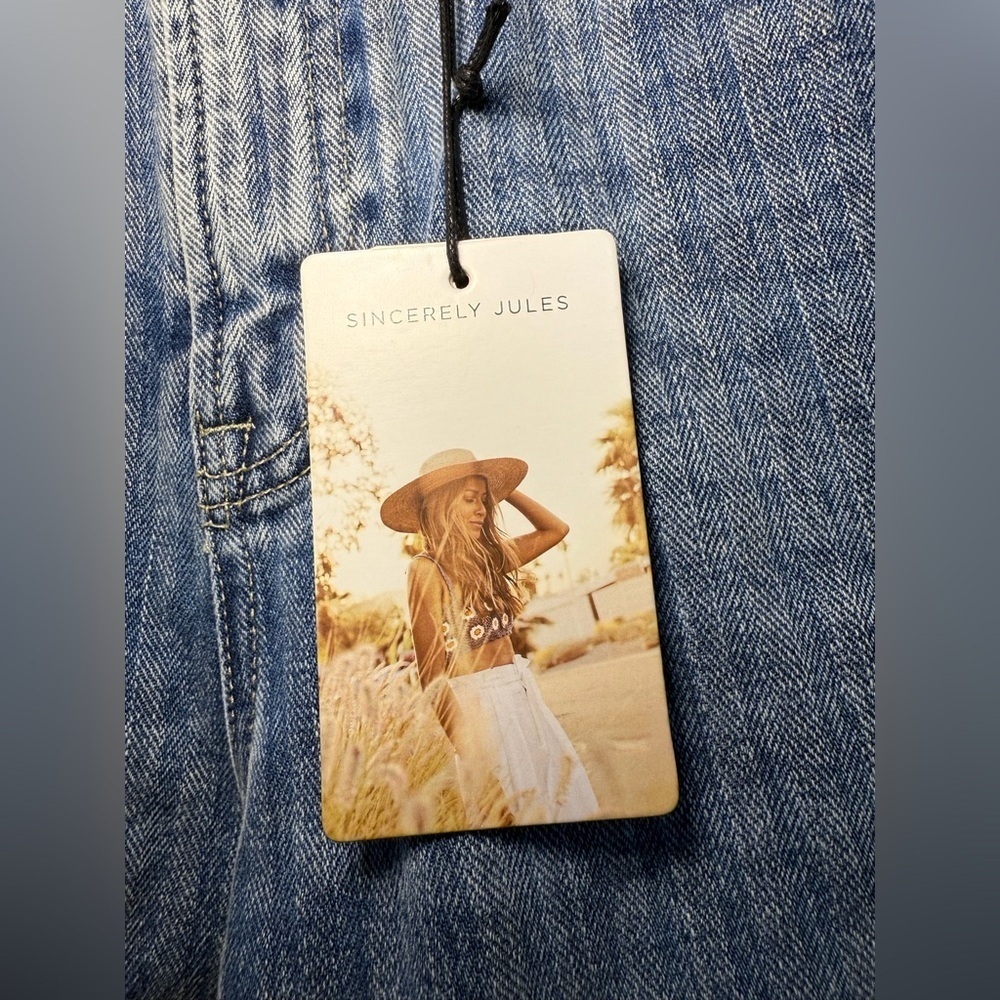 Sincerely Jules Striped 90's Straight Denim Jeans,Medium Wash,Women's Size 5/27 - Picture 3 of 10